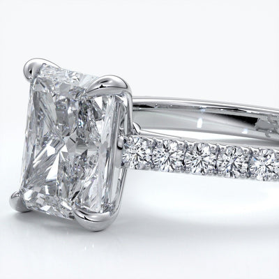 Lucinda Engagement Ring radiant diamond diamond band platinum