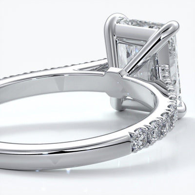 Lucinda Engagement Ring radiant diamond diamond band platinum