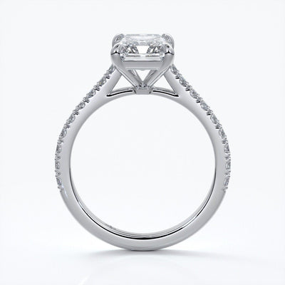 Lucinda Engagement Ring radiant diamond diamond band platinum