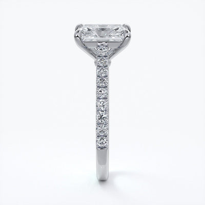Lucinda Engagement Ring radiant diamond diamond band platinum