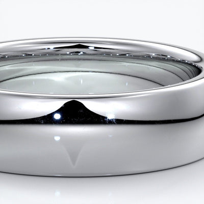 Luke Wedding ring 6mm medium round mens band 18ct white gold