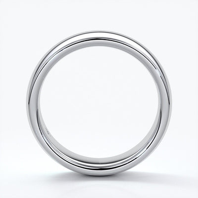 Luke Wedding ring 6mm medium round mens band 18ct white gold