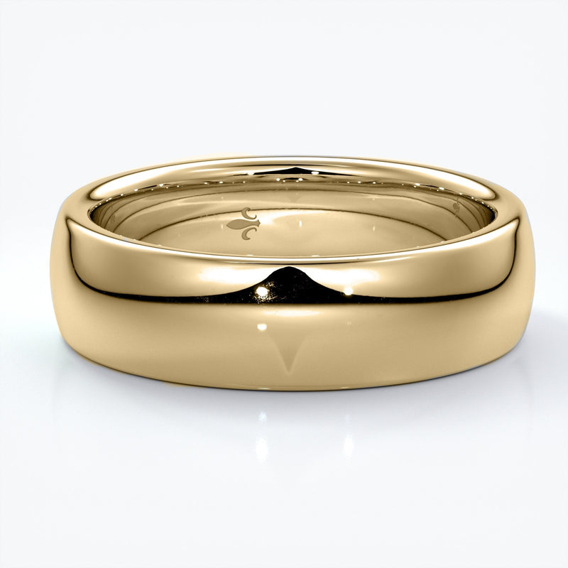 Men's band half round - Platinum