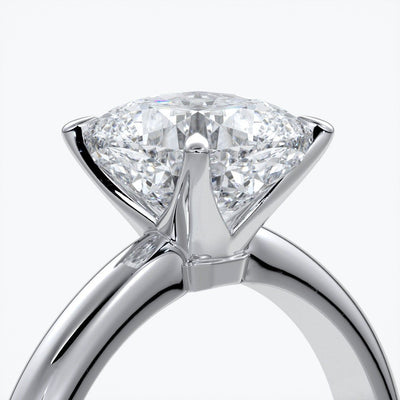 Martha Engagement Ring cushion cut diamond 4 claw platinum