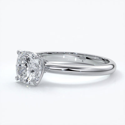 Martha Engagement Ring cushion cut diamond 4 claw platinum