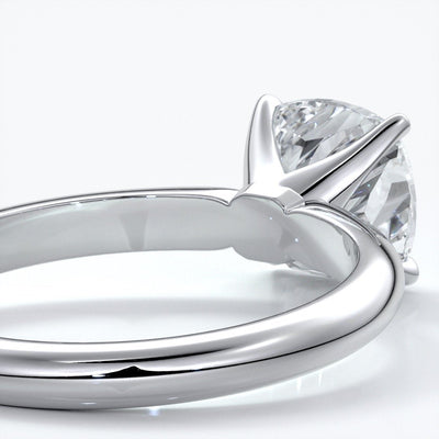 Martha Engagement Ring cushion cut diamond 4 claw platinum
