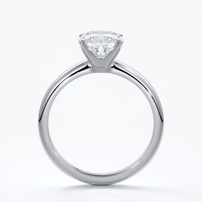 Martha Engagement Ring cushion cut diamond 4 claw platinum