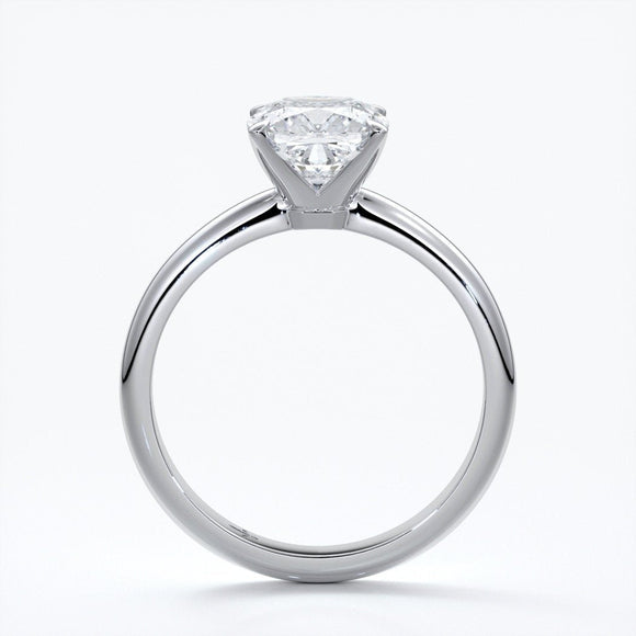 Martha Engagement Ring cushion cut diamond 4 claw platinum