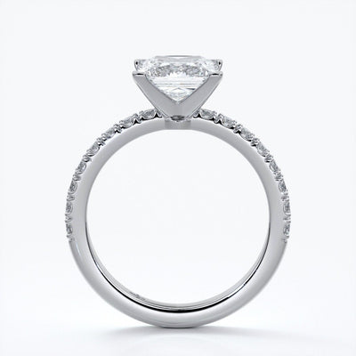 Mary Engagement Ring princess diamond band solitaire plat