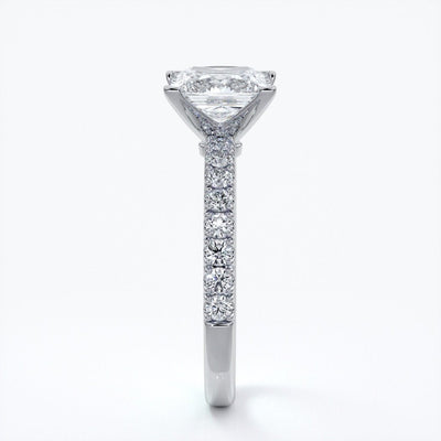 Mary Engagement Ring princess diamond band solitaire plat