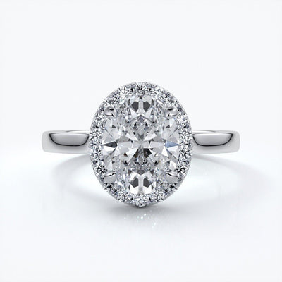 Maya Engagement Ring oval halo 18ct white gold