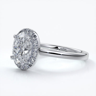 Maya Engagement Ring oval halo 18ct white gold