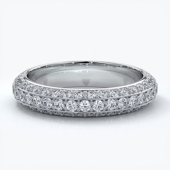 Natalie Wedding ring micro paved diamonds platinum