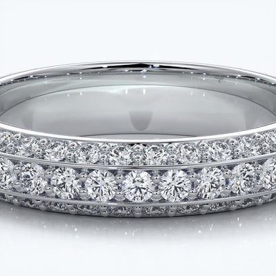 Bevelled edge Diamond wedding band