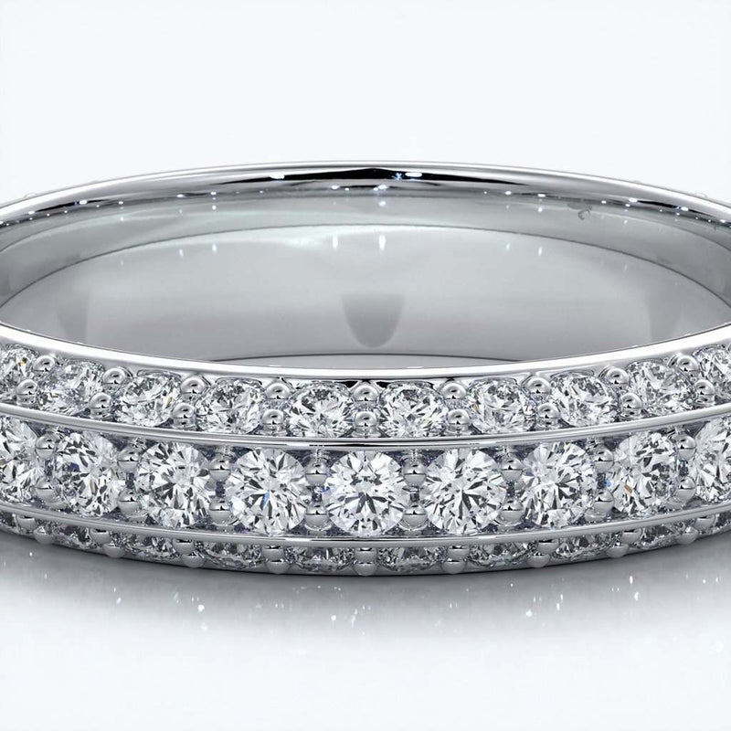 Bevelled edge Diamond wedding band