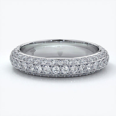 Bevelled edge Diamond wedding band
