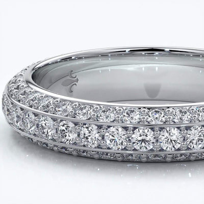 Bevelled edge Diamond wedding band