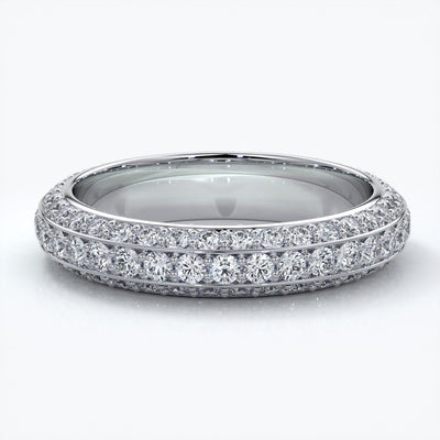 Natalie Wedding ring micro paved diamonds platinum