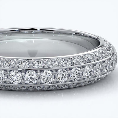Bevelled edge Diamond wedding band