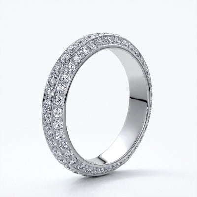 Natalie Wedding ring micro paved diamonds platinum
