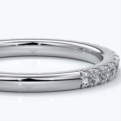 Nicole Wedding ring brilliant cut 1.6mm scalloped eternity 18ct white gold