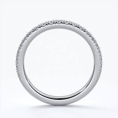 Nicole Wedding ring brilliant cut 1.6mm scalloped eternity 18ct white gold