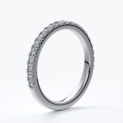 Nicole Wedding ring brilliant cut 1.6mm scalloped eternity 18ct white gold