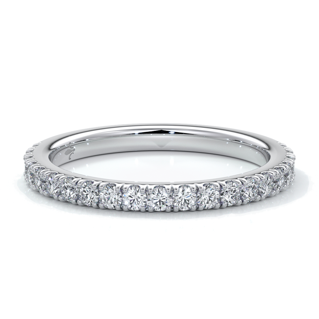 White gold women’s wedding ring with 6mm diamonds around the band