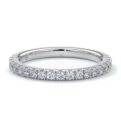 White gold women’s wedding ring with 6mm diamonds around the band
