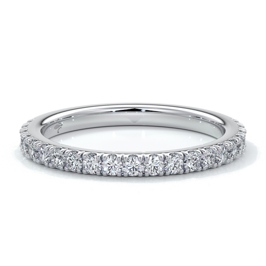 White gold women’s wedding ring with 6mm diamonds around the band