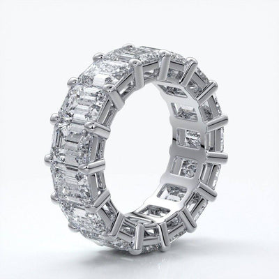 Emerald cut eternity band.