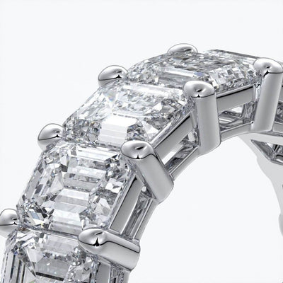 Emerald cut eternity band.