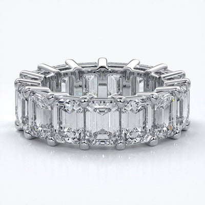 Emerald cut eternity band.
