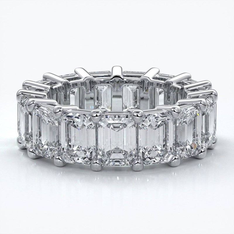 Emerald cut eternity band.