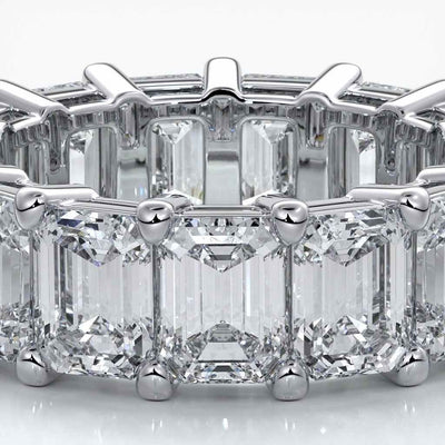 Emerald cut eternity band.