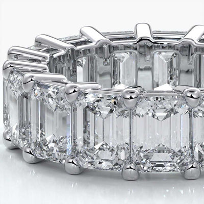 Emerald cut eternity band.