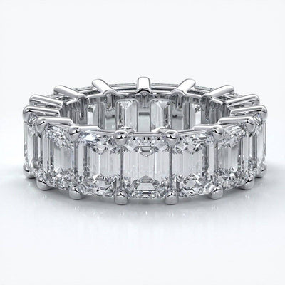 Emerald cut eternity band.