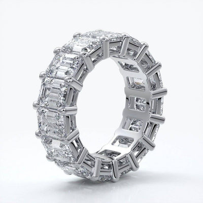 Emerald cut eternity band.