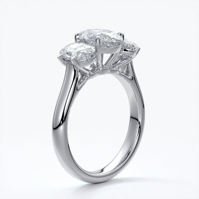 Vera Engagement ring oval trilogy straight platinum